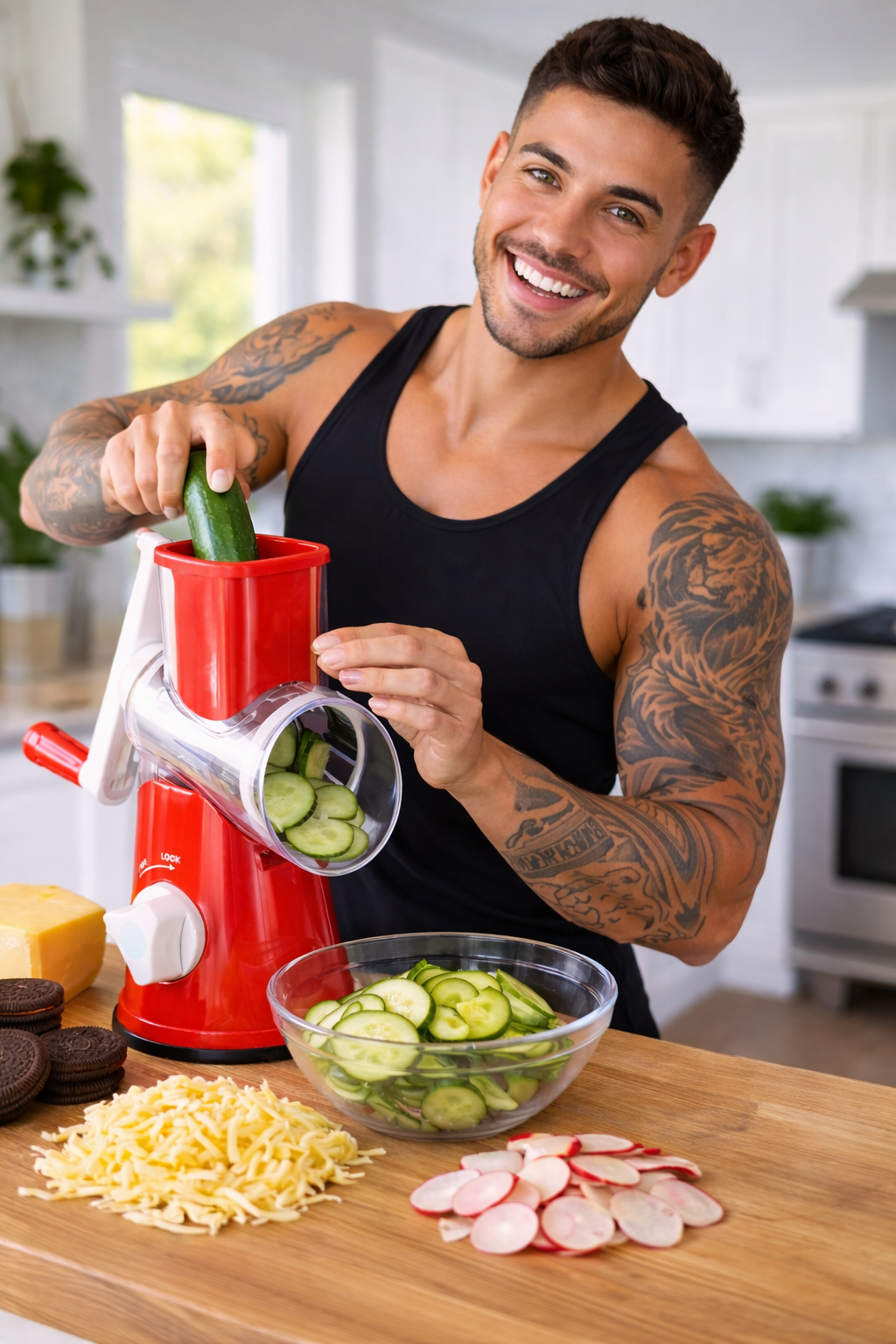 SlicePro™ 5-in-1 Rotary Kitchen Grater