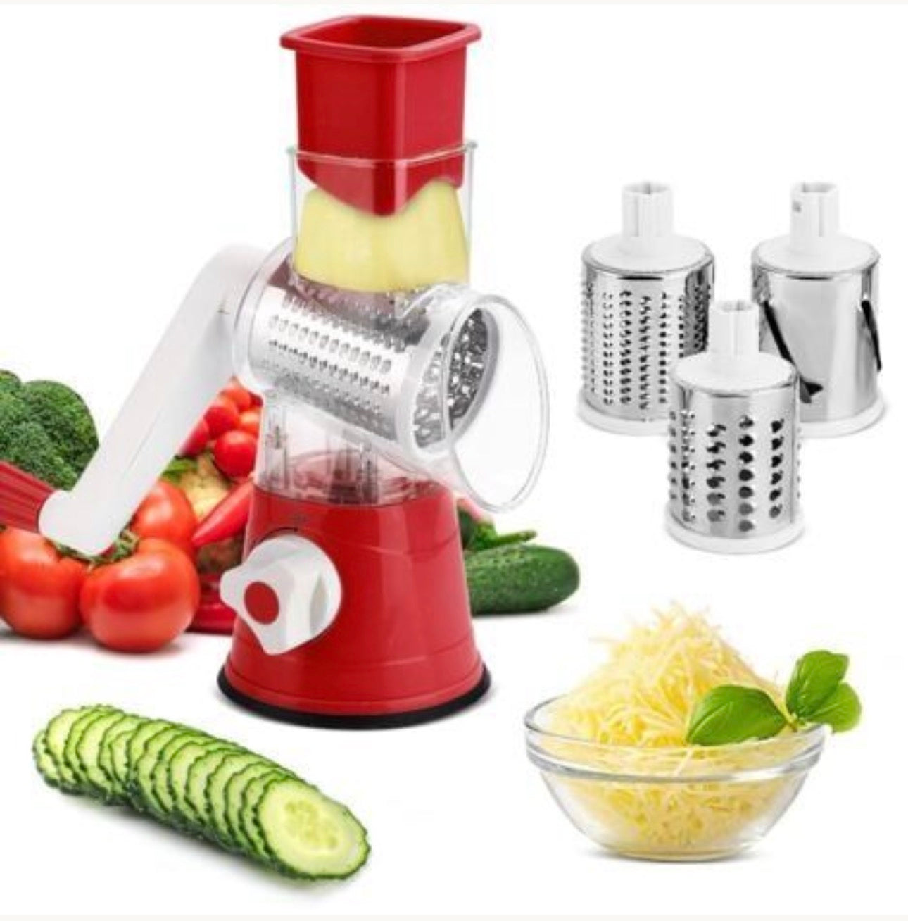 SlicePro™ 5-in-1 Rotary Kitchen Grater