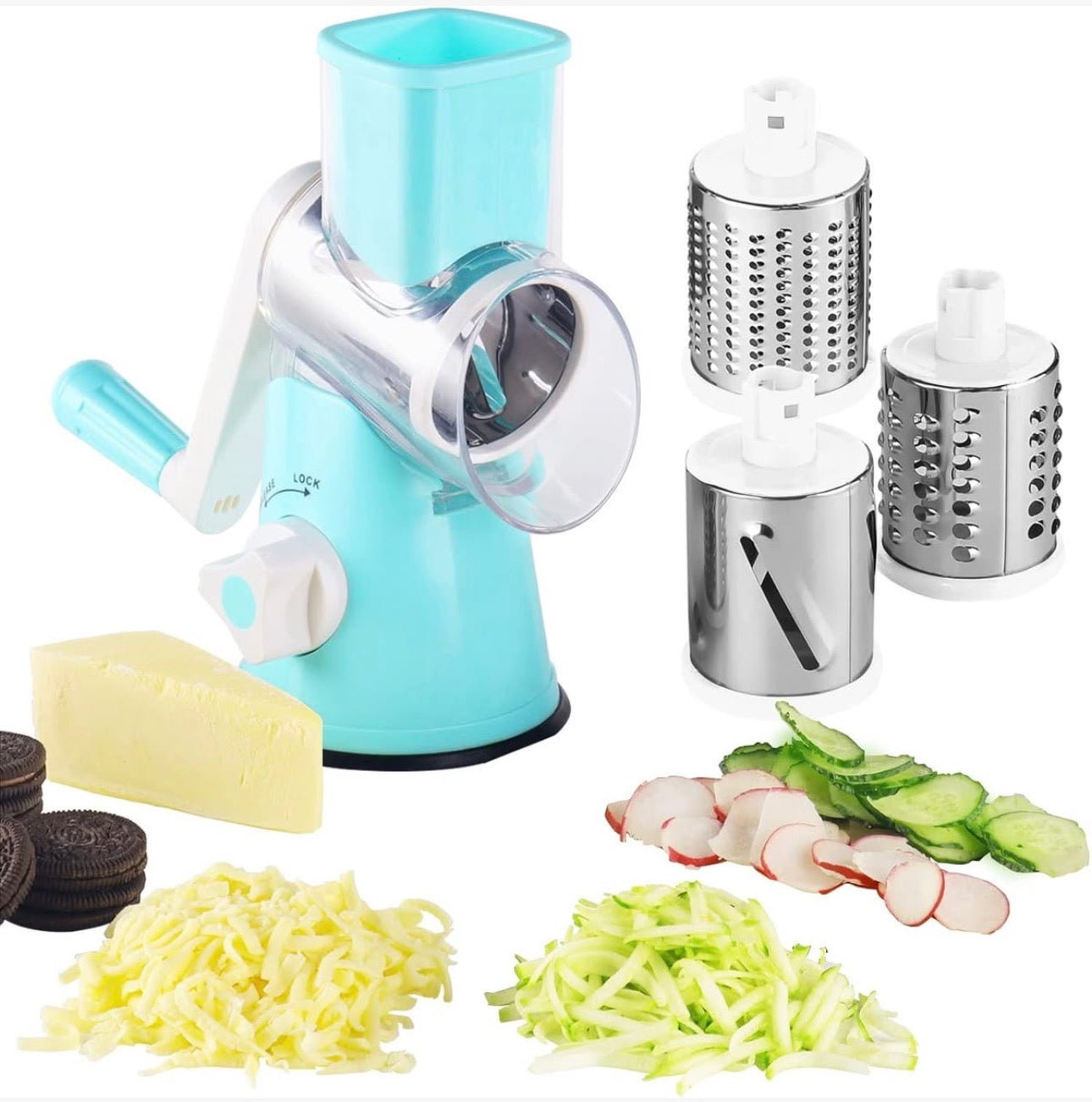 SlicePro™ 5-in-1 Rotary Kitchen Grater